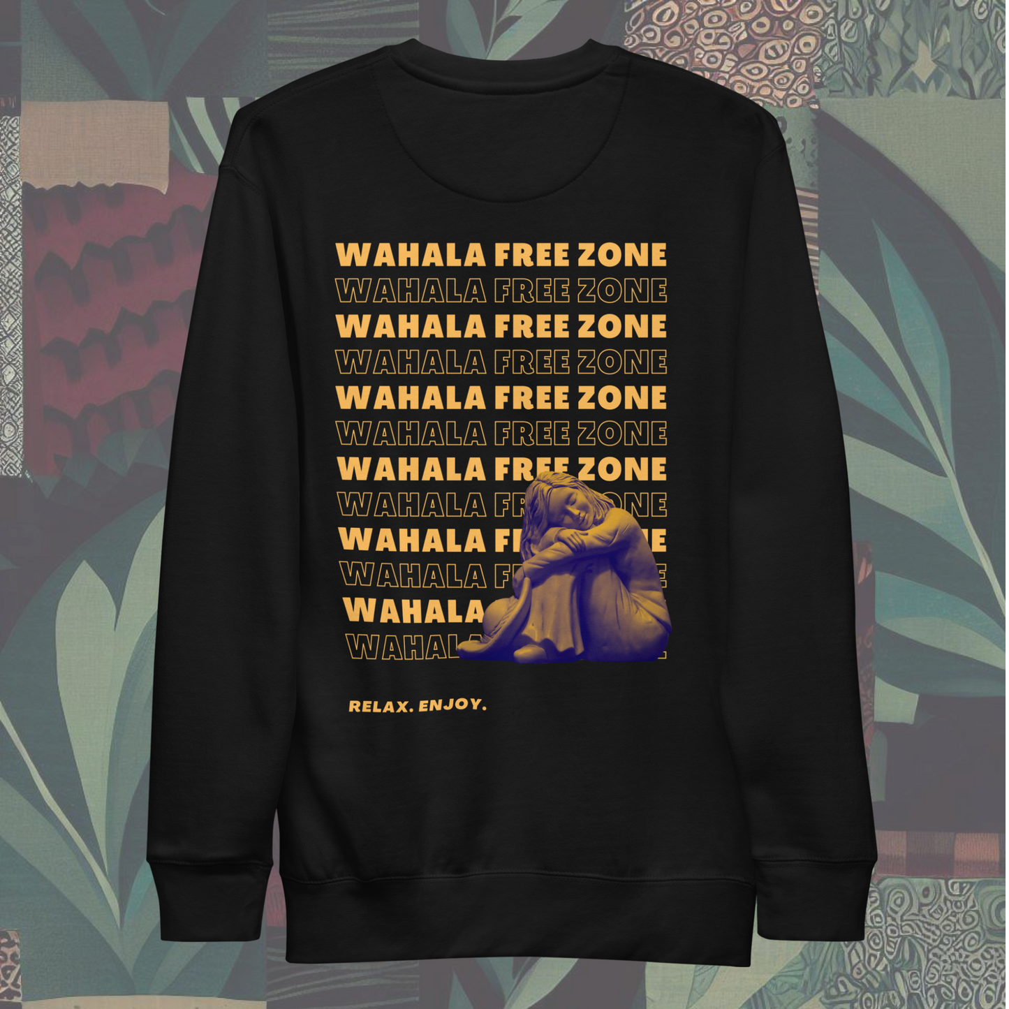 Wahala Free Zone Sweatshirt, Back