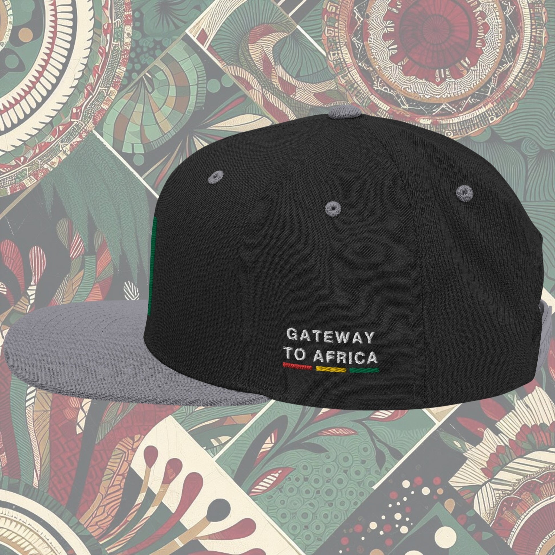 Ghana, Ghana Flag, Ghanaian Flag, Ghanaian Flag Hat, Ghana Flag Hat, Snapback, Ghanaian Flag Snapback, Ghana Flag Snapback, Grey