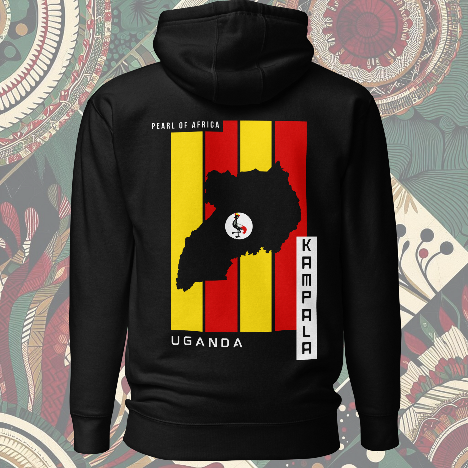 Uganga Ugandan Hoodie, Back, Black-owned streetwear, Pearl of Africa